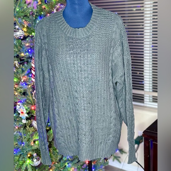 EUC Show Me Your MuMu Ada Tahitian Pearl Studded Wool Oversized Pullover Sweater - Picture 4 of 12